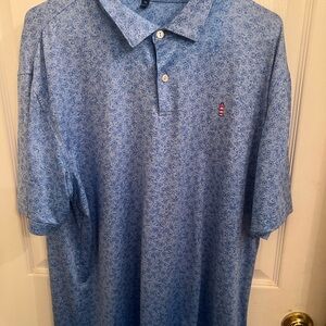 Peter Millar Blue Patterned Polo Shirt with Harbourtown Golf Logo